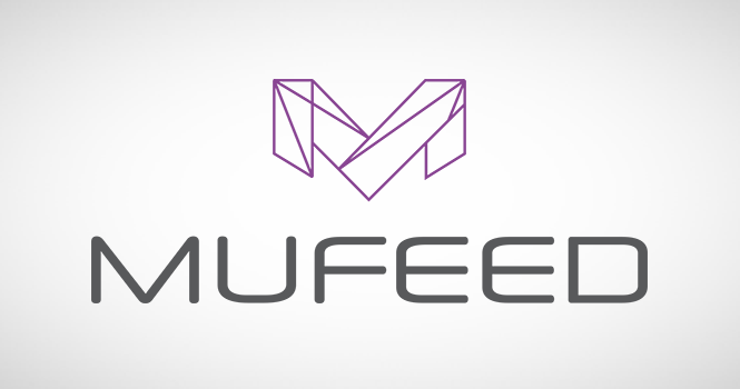 شعار MUFEED بحرف M هندسي بنفسجي